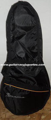 funda de color negro con vivos amarillos para tricordio de Paracho
